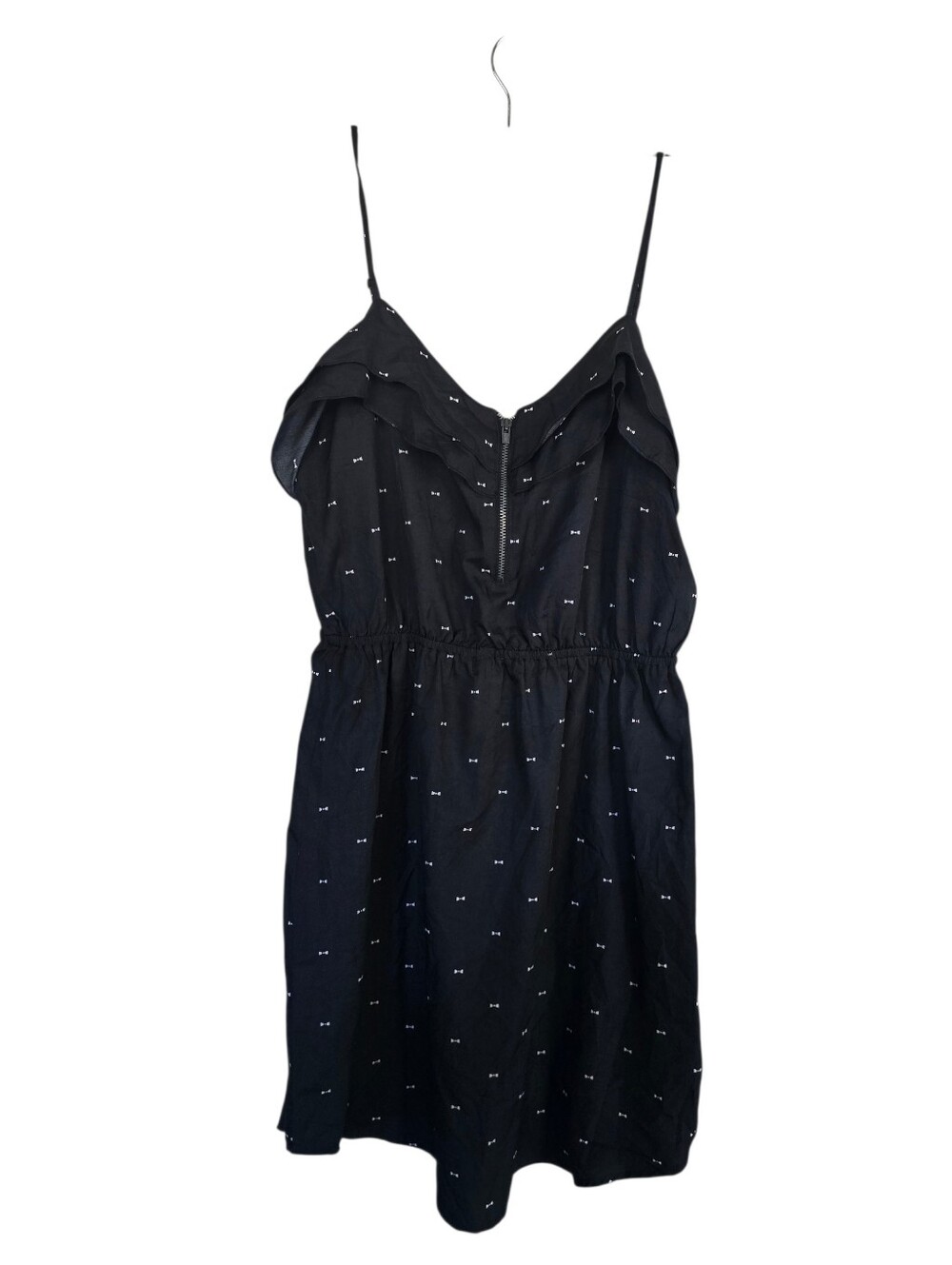 Roxy Black Mini Dress with White Dot Accents